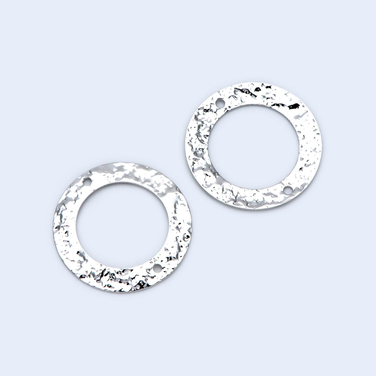 10pcs Gold/ Silver tone Circle Disc Connector Pendant 21mm, Gold/ Rhodium plated Brass Geometric Hammered Charms (GB-1422-A)