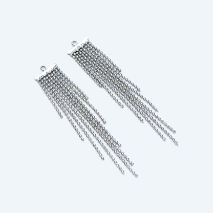4pcs Gold/ Silver tone Chain Tassels 62mm Long, Ball Chain Tassels，Earring Tassels (GB-945-D)