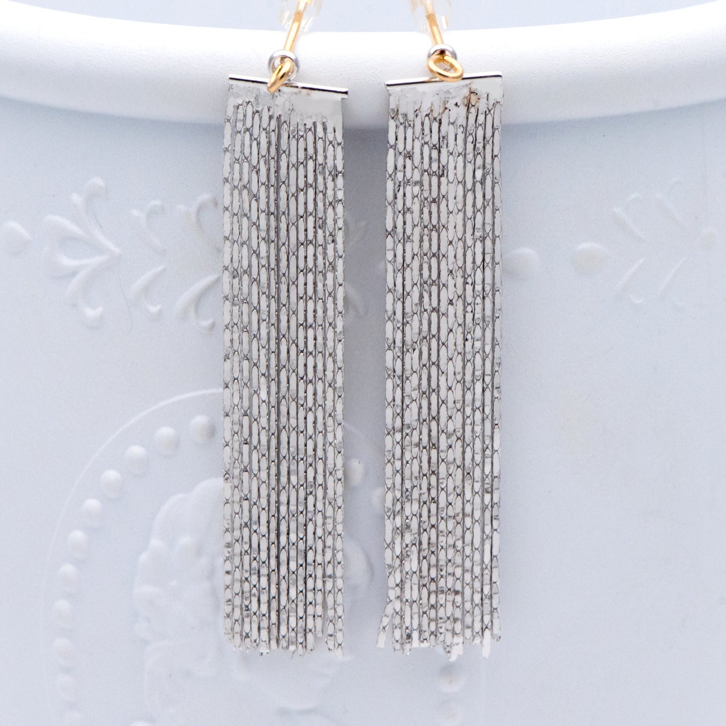 4pcs Gold/ Silver tone Chain Tassels 47x9mm, Gold/ Rhodium plated Brass Tassel Charm Pendants (GB-945-F)