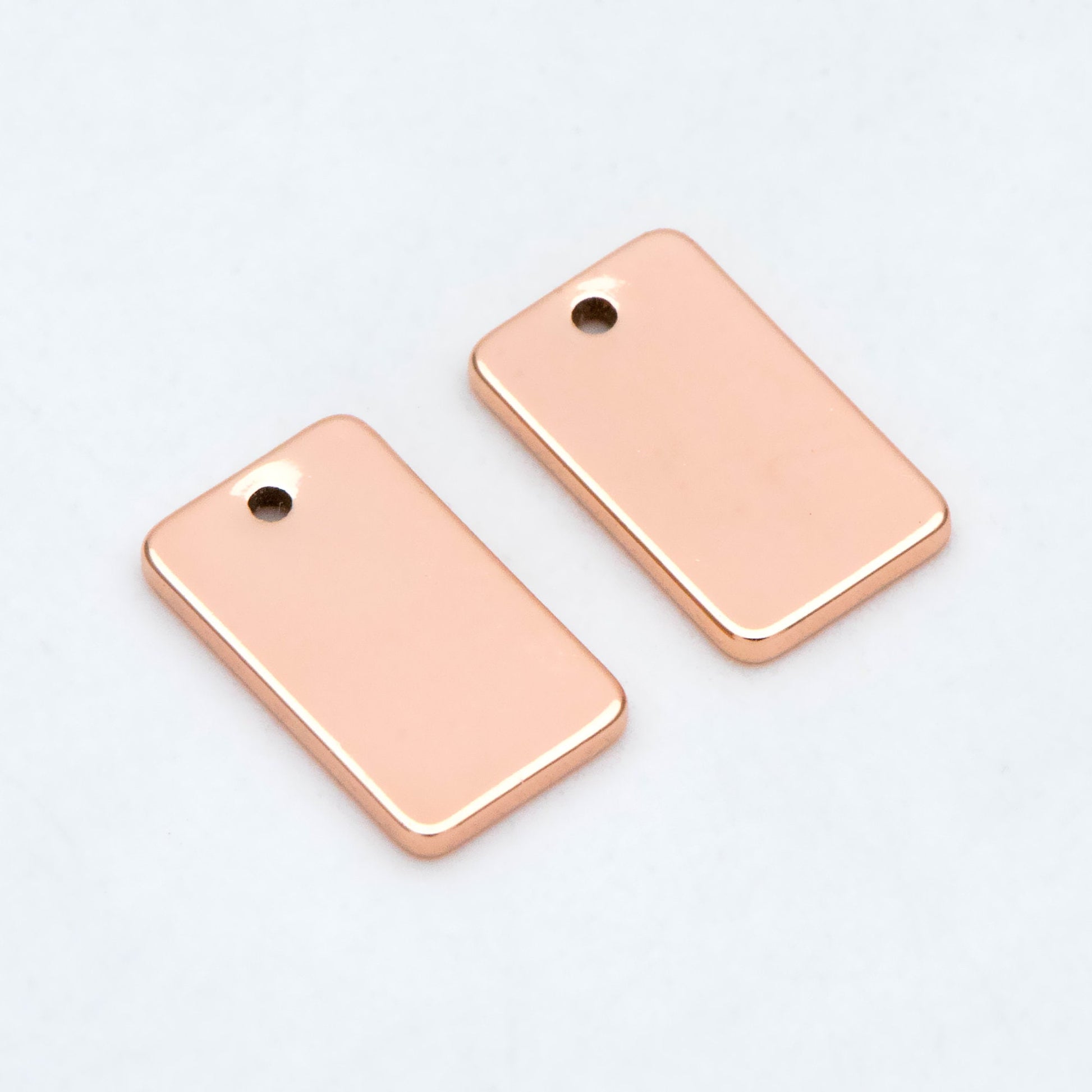 10pcs Gold/ Silver/ Rose Gold Rectangle Charms, Gold/ Rhodium plated Brass Flat Rectangle Pendants 12x7mm, Geometric Bar Charms (GB-2245)