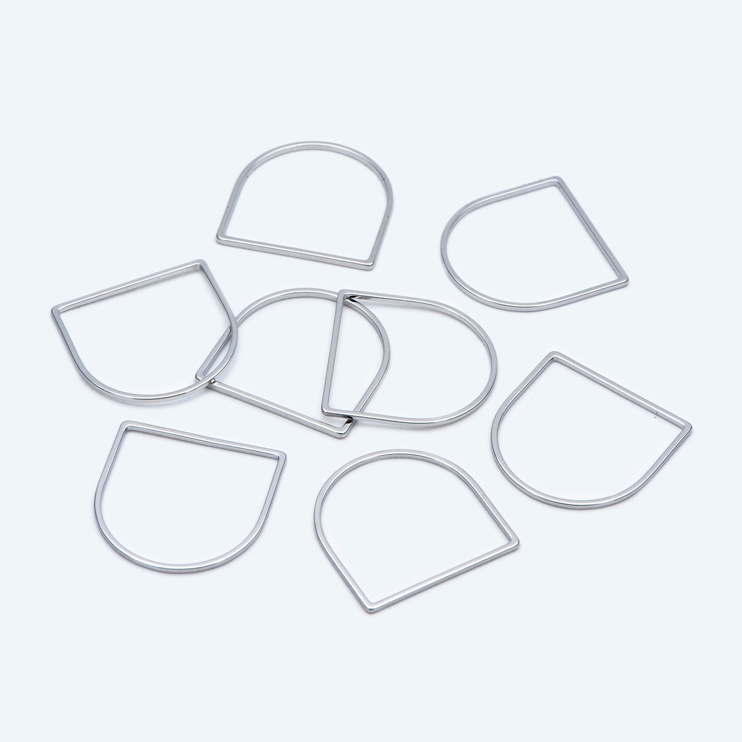 10pcs Gold/ Silver tone Horseshoe Loops, Geometric Hoop Link Connectors, Gold/ Rhodium plated BrassHorse Shoe Hoop Pendants (GB-1314)