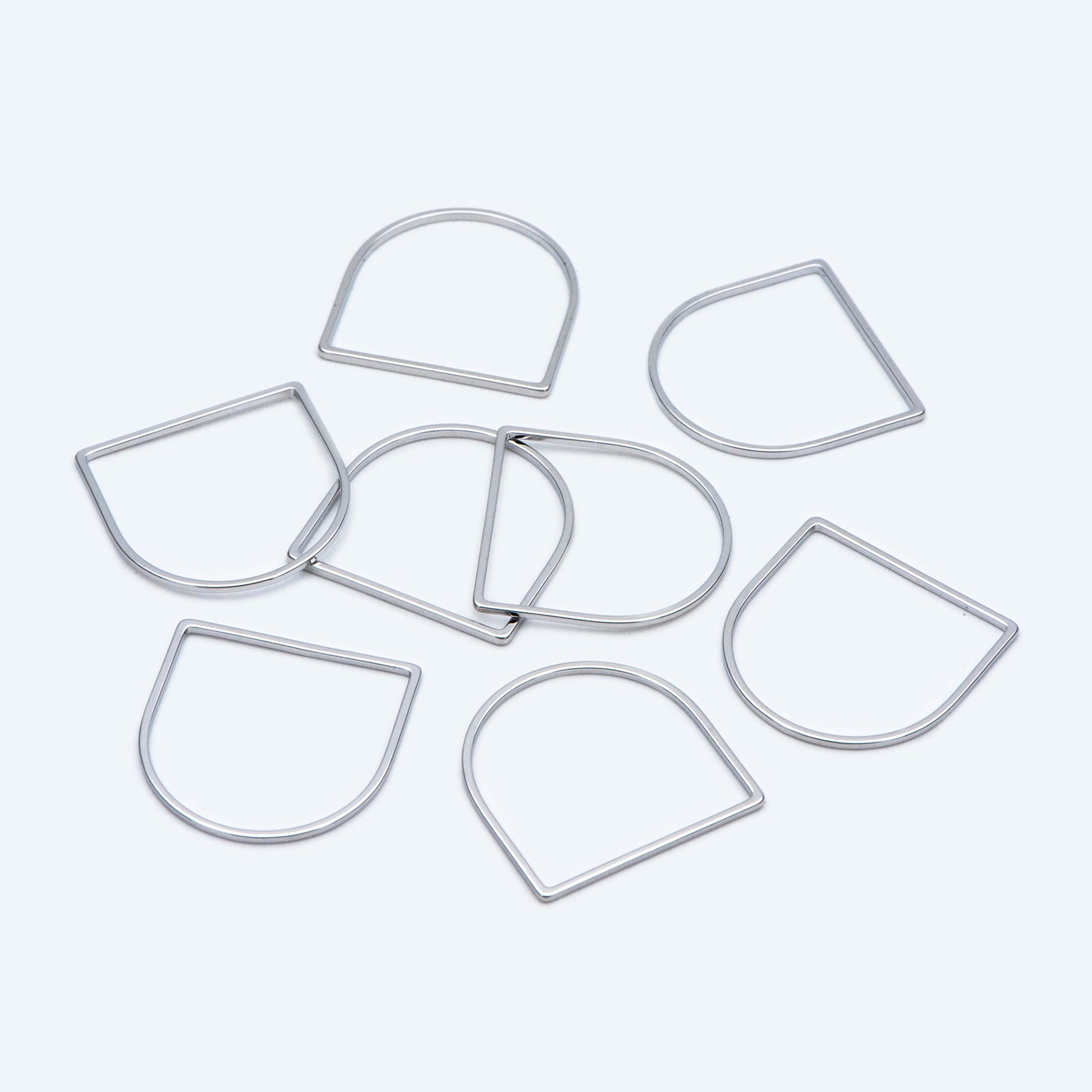 10pcs Gold/ Silver tone Horseshoe Loops, Geometric Hoop Link Connectors, Gold/ Rhodium plated BrassHorse Shoe Hoop Pendants (GB-1314)