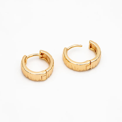 4pcs Gold/ Silver Wrinkled Hoop Earrings, Gold Huggie Earrings, Gold Hoops, Huggies (GB-4291)