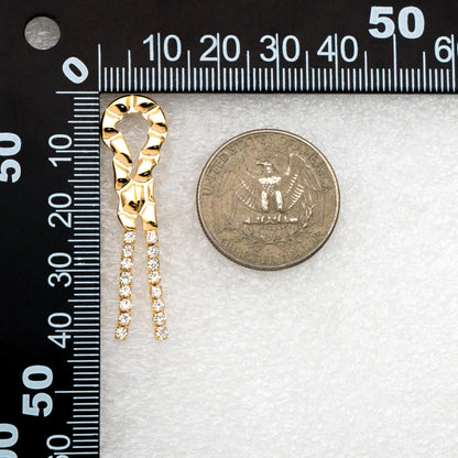 4pcs CZ Pave Gold/ Silver Chain Tassel Earrings, Tassel Stud Earring, Dangling Earrings, Minimalist Earrings (GB-4292)