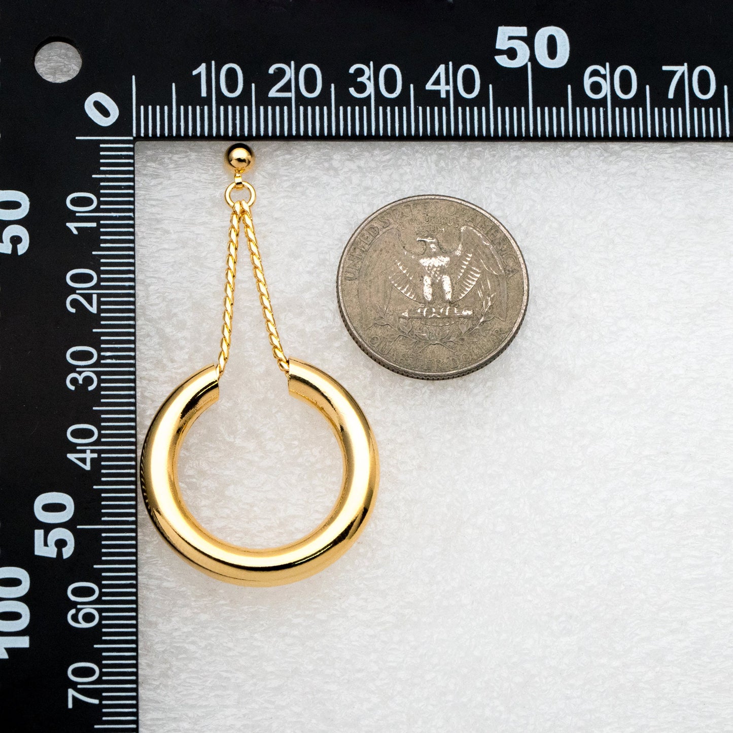 4pcs Gold/ Silver tone Circle Chain Earrings, Gold/ Rhodium Plated Brass Drop Earrings, Dangle Earring (GB-4293)