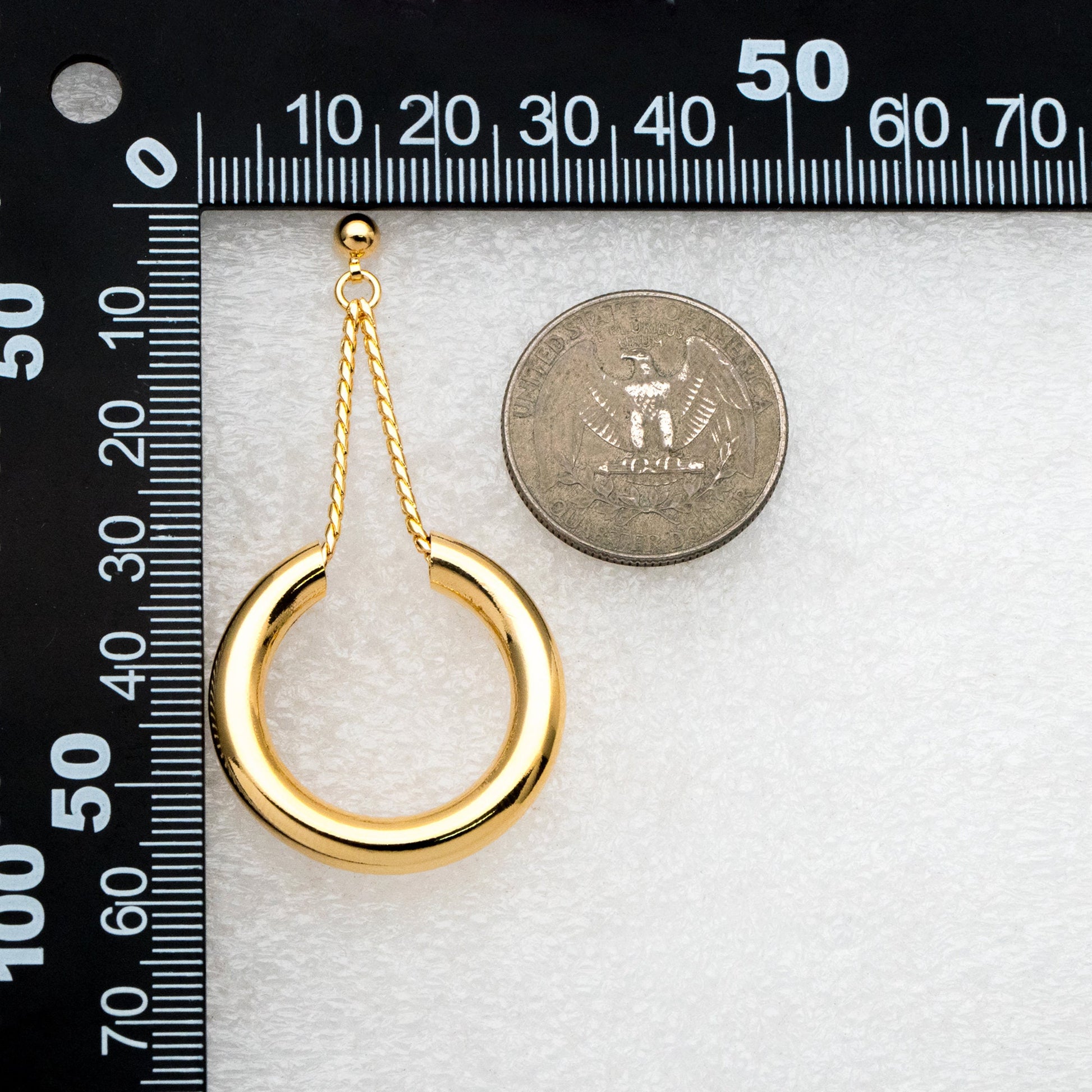 4pcs Gold/ Silver tone Circle Chain Earrings, Gold/ Rhodium Plated Brass Drop Earrings, Dangle Earring (GB-4293)