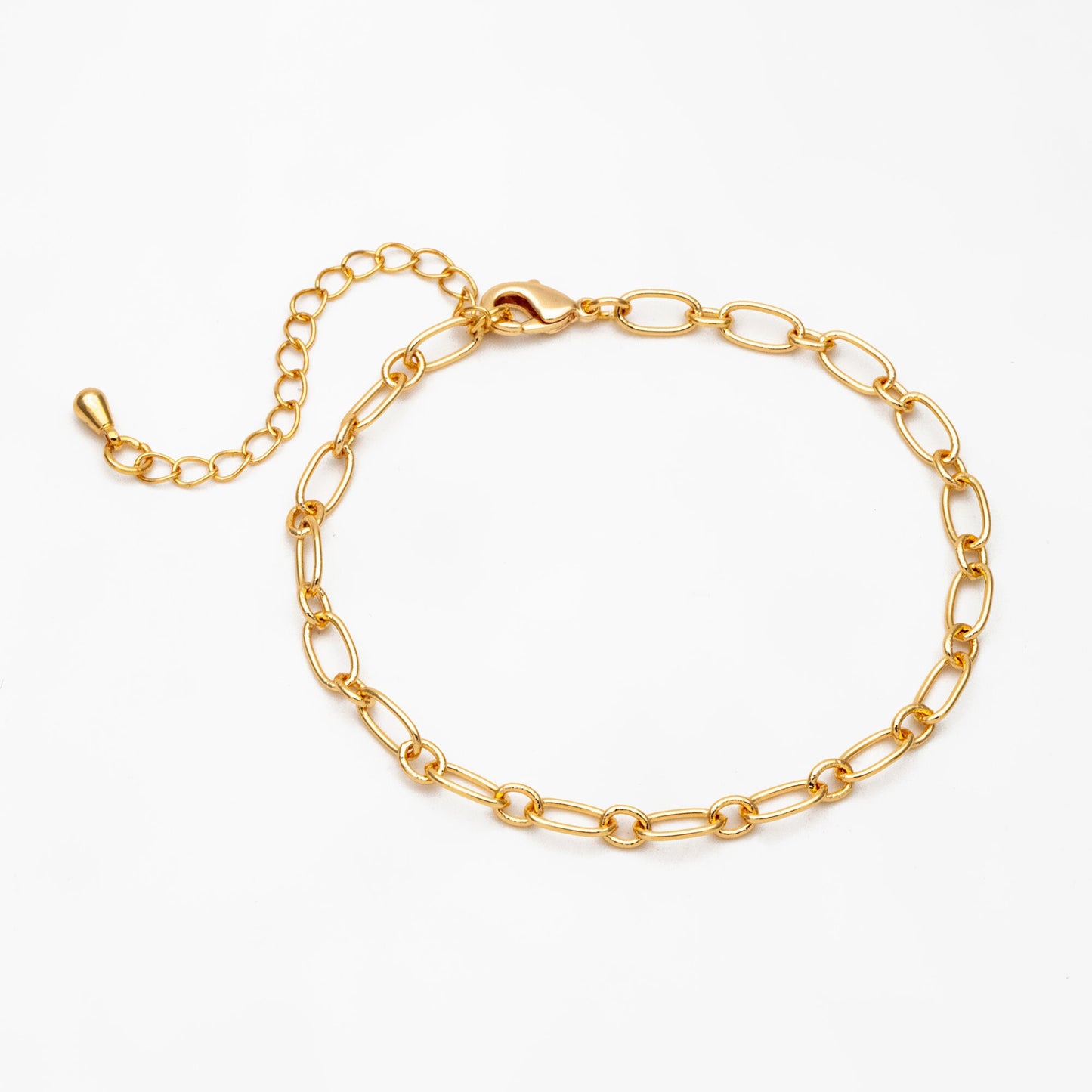 Dainty Gold/ Silver Oval Cable Chains 4/ 4.7mm, Finished Bracelet/ Anklet/ Necklace with Extender Chain, Ready to Wear (#LK-329)