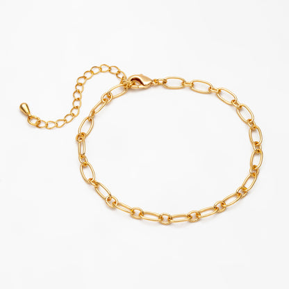 Dainty Gold/ Silver Oval Cable Chains 4/ 4.7mm, Finished Bracelet/ Anklet/ Necklace with Extender Chain, Ready to Wear (#LK-329)