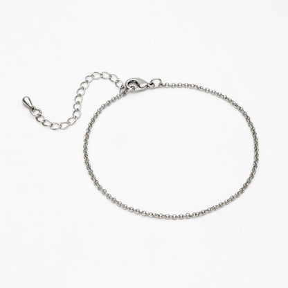 Gold/ Silver Round Cable Chains 1.6mm, Finished Bracelet/ Anklet/ Necklace with Extender Chain, Ready to Wear (#LK-347)