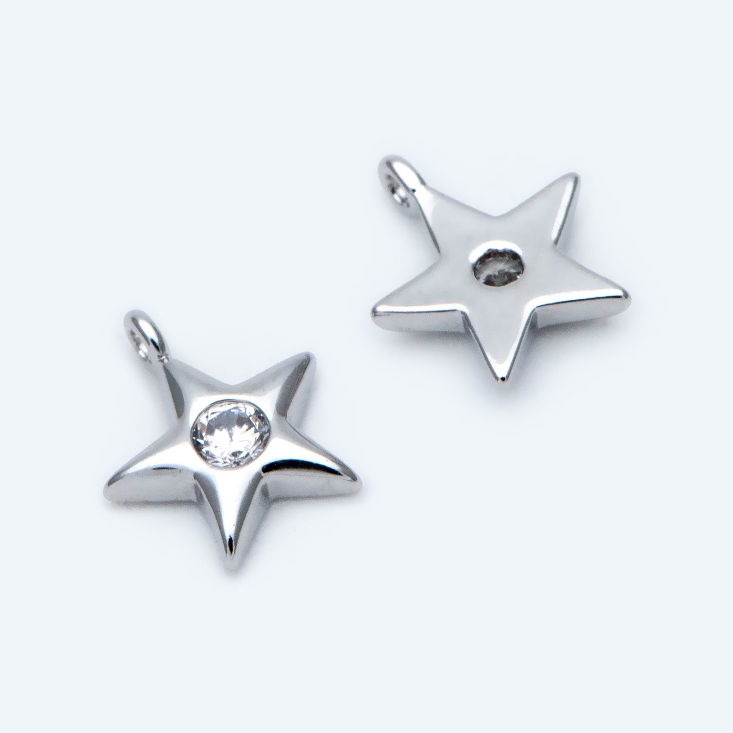 10pcs Gold/ Silver Star Charm 8x7mm, CZ Pave Tiny Star Pendant, Earring Findings, Jewelry Making, Diy Material, Jewelry Supplies (GB-162-E)