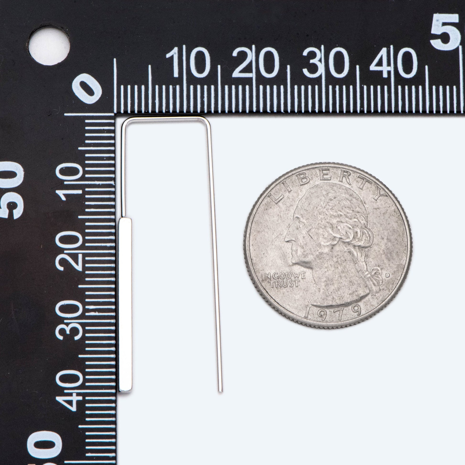 10pcs Gold/ Silver tone Cube Ear Hooks 14x40mm, Gold/ Rhodium plated Brass Simple Earwire Components, Square Earring Hooks (GB-1087)