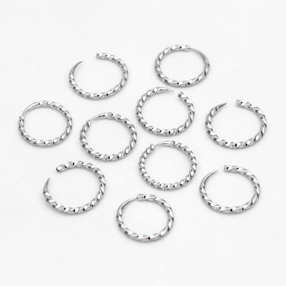 20pcs Gold/ Silver tone Open Jump Rings 11mm, Gold/ Rhodium plated Brass, Twisted Split Jumpring, Loop Hoop Earring (GB-498)