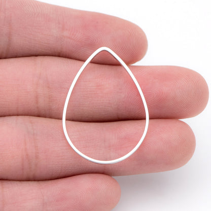 10pcs Gold/ Silver/ Rose Gold Teardrop Link Connector Charms 32/ 38mm, Gold/ Rhodium plated Brass Geometric Shape Pendants (GB-097)