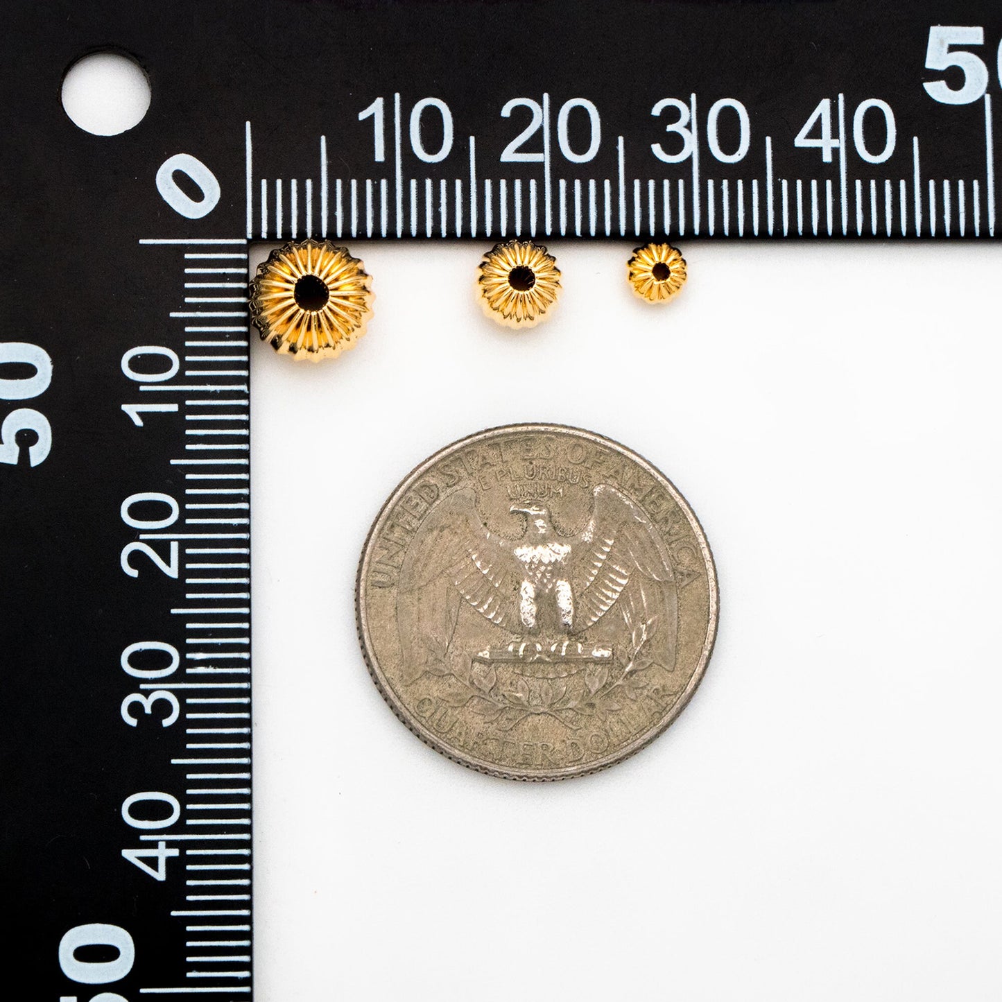 Gold plated Brass Rondelle Beads, Melon Spacer Beads 4/ 6/ 8mm, lead nickel free (GB-099)