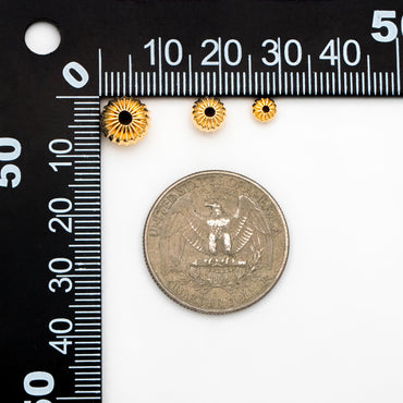 Gold plated Brass Rondelle Beads, Melon Spacer Beads 4/ 6/ 8mm, lead nickel free (GB-099)