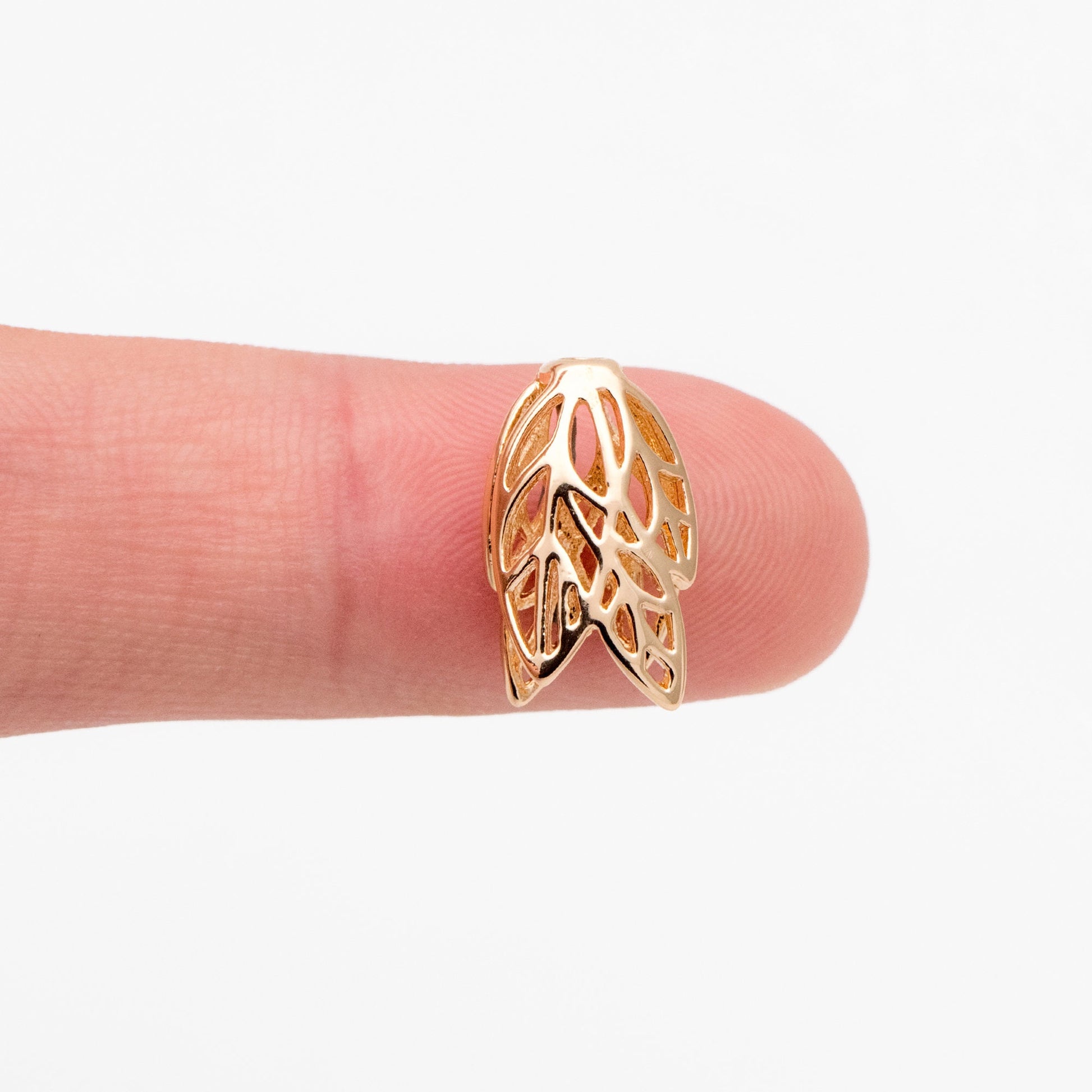 10pcs Gold Flower Bead Caps 16mm, Gold plated Brass Tulip Tassel Caps, Lead Nickel Free (GB-110)