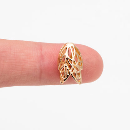 10pcs Gold Flower Bead Caps 16mm, Gold plated Brass Tulip Tassel Caps, Lead Nickel Free (GB-110)