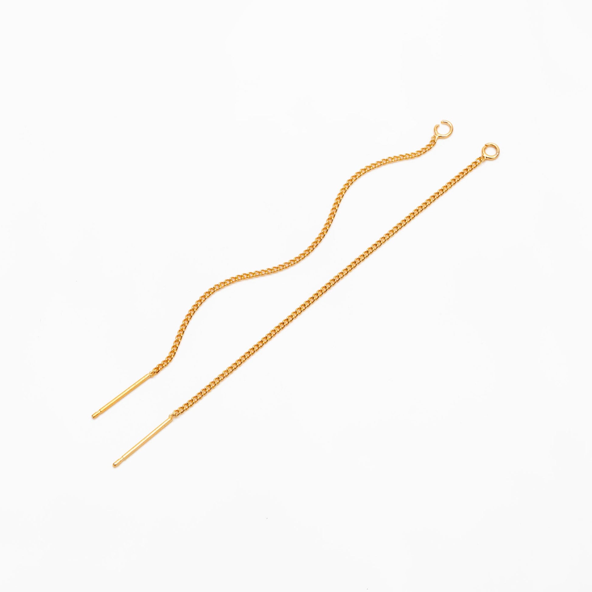 10pcs Gold/ Silver/ Rose Gold Threader Earrings, Earwire Thread with Open Jump Ring, Earring Components Wholesale (GB-333-A)