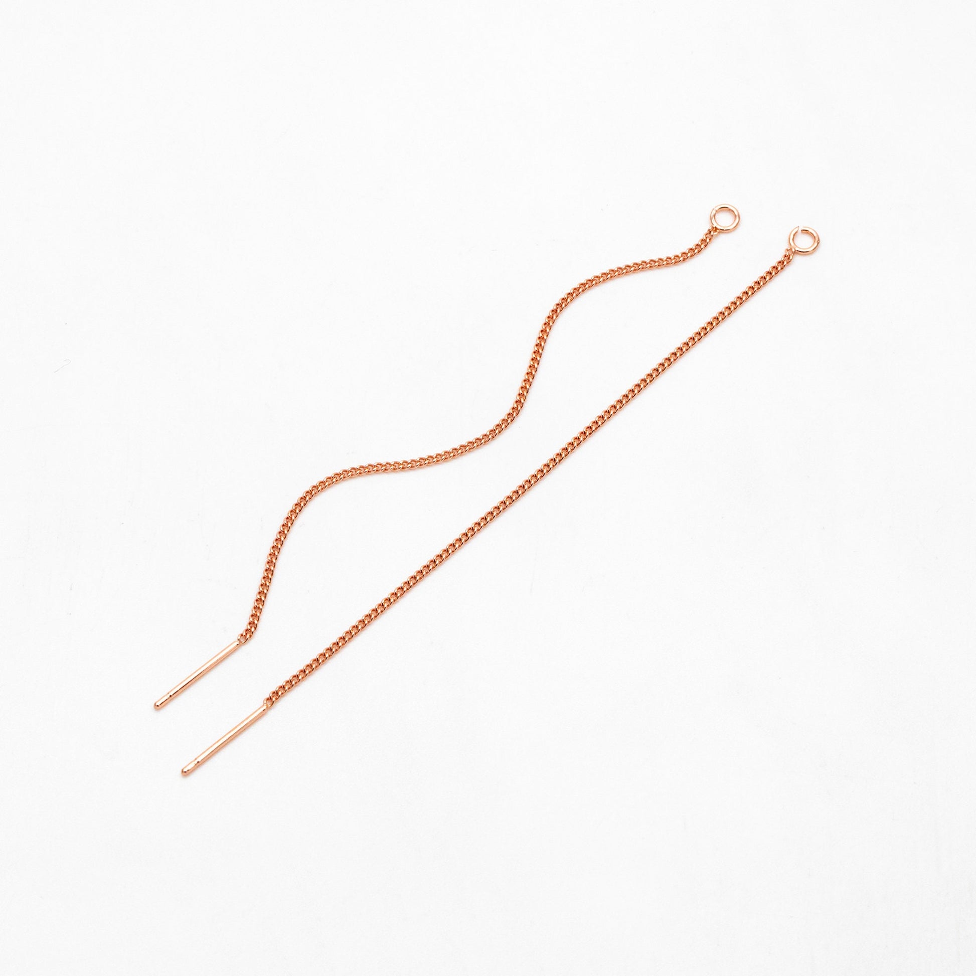 10pcs Gold/ Silver/ Rose Gold Threader Earrings, Earwire Thread with Open Jump Ring, Earring Components Wholesale (GB-333-A)