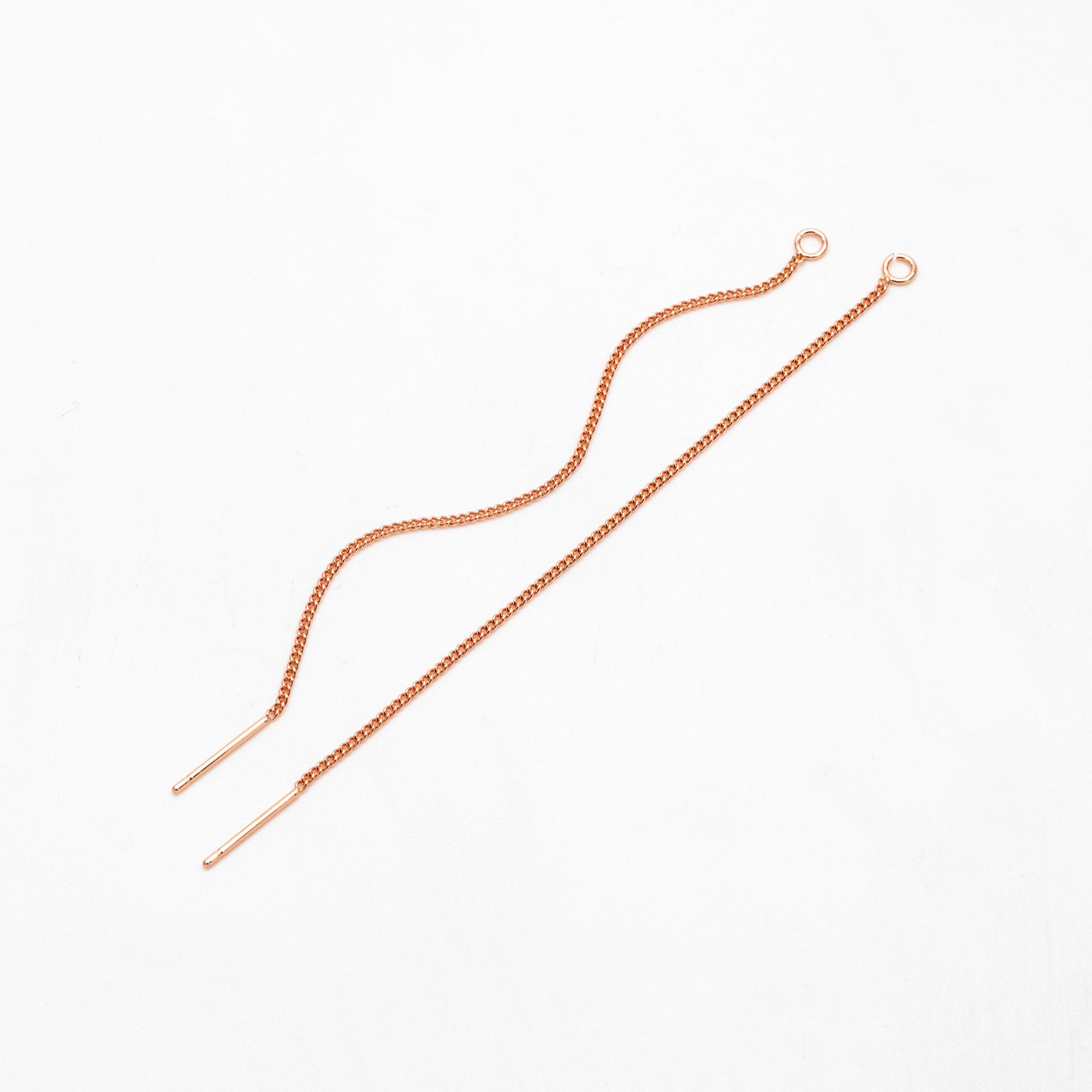 10pcs Gold/ Silver/ Rose Gold Threader Earrings, Earwire Thread with Open Jump Ring, Earring Components Wholesale (GB-333-A)