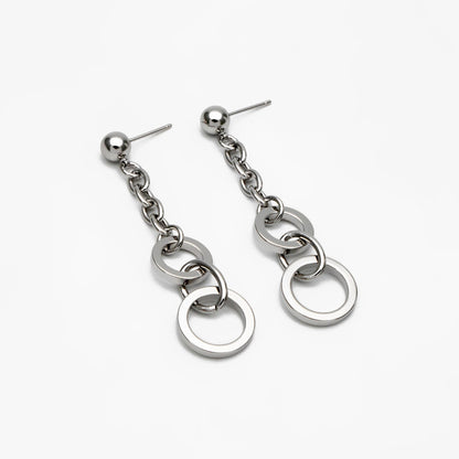 4pcs Gold/ Silver tone Chain Dangle Earrings, 18K Gold/ Rhodium plated Brass, Drop Earrings, Long Dangle Earring (GB-4296)
