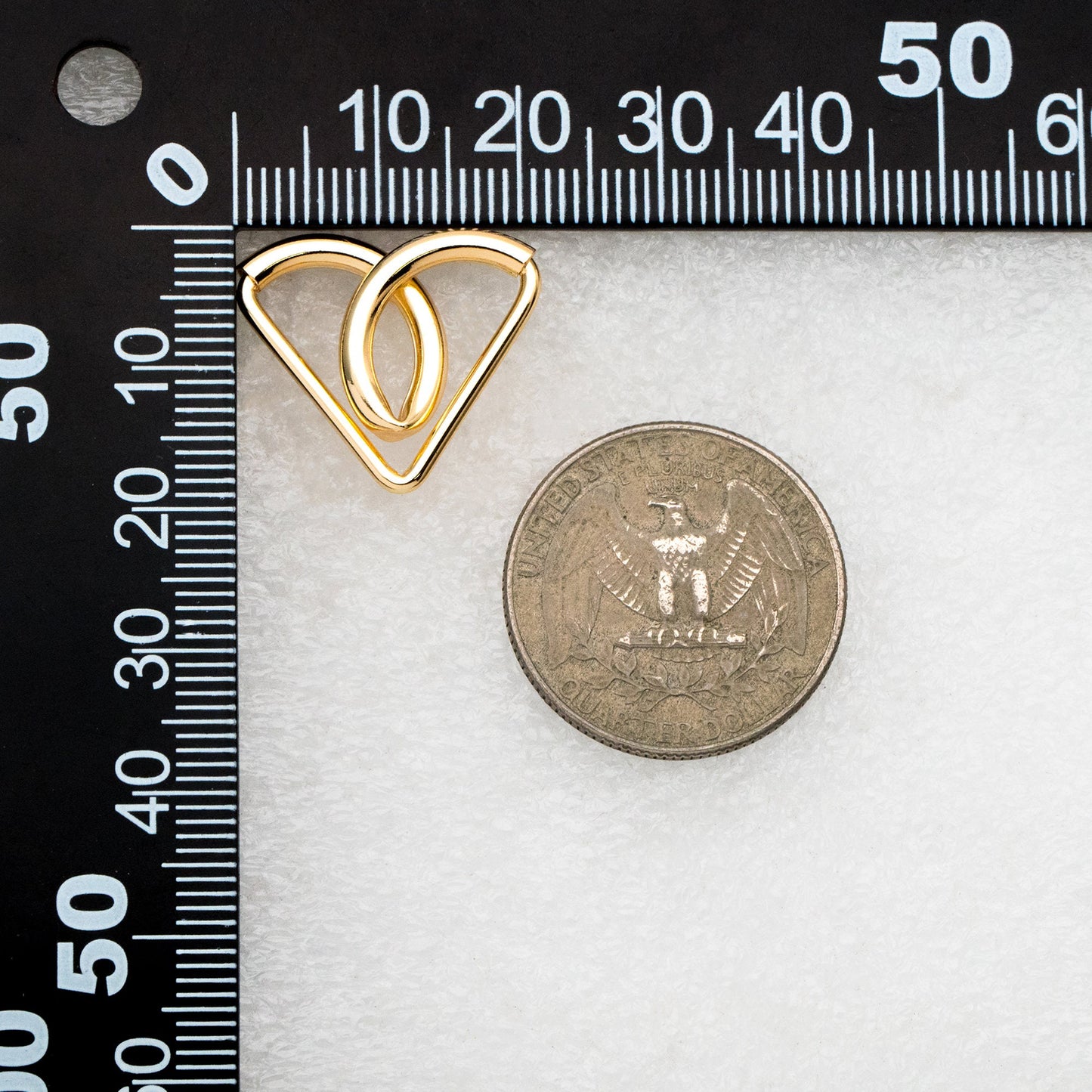 4pcs Gold/ Silver tone Triangle Earrings, Real Gold/ Rhodium plated Brass, Geometric Earring Studs (GB-4298)