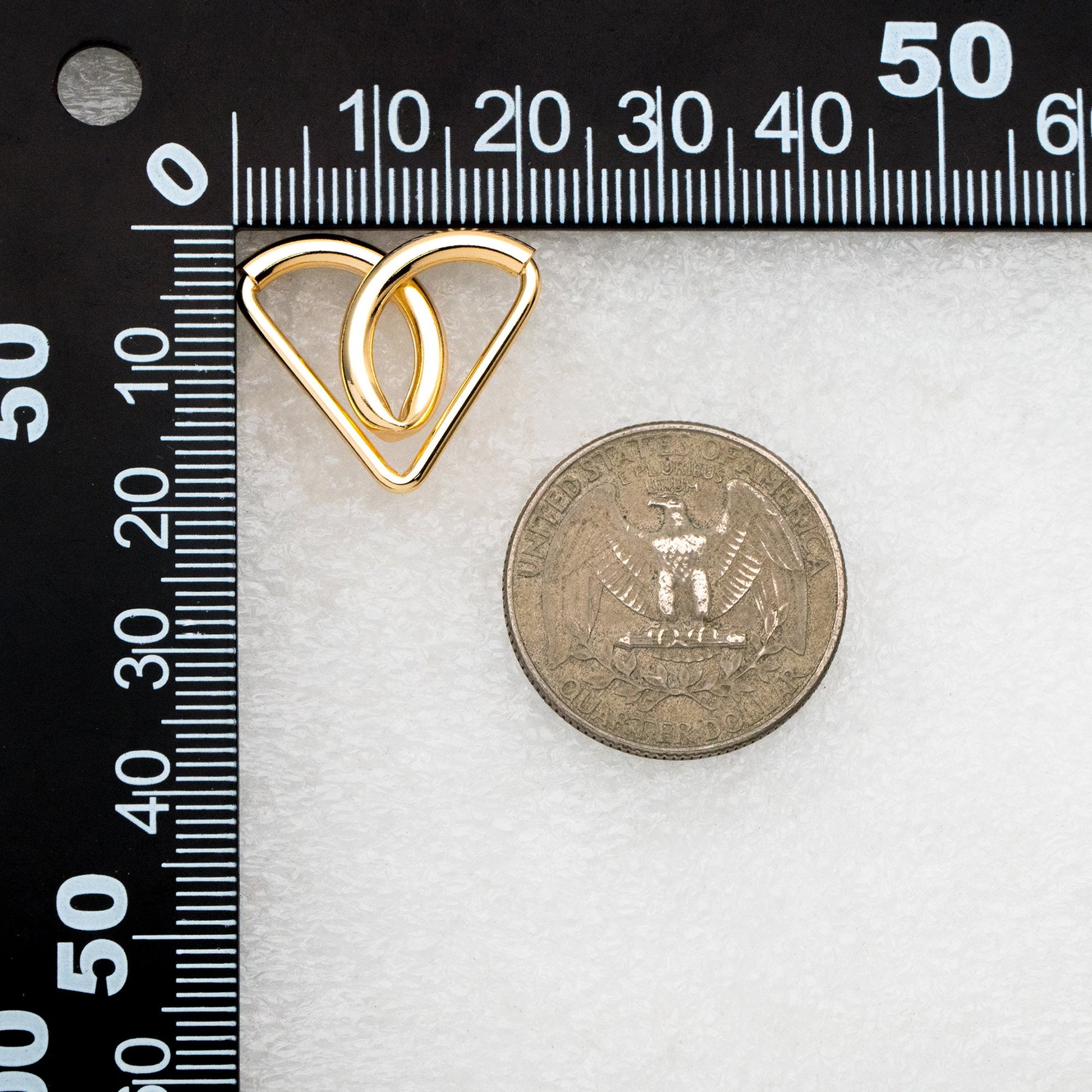 4pcs Gold/ Silver tone Triangle Earrings, Real Gold/ Rhodium plated Brass, Geometric Earring Studs (GB-4298)