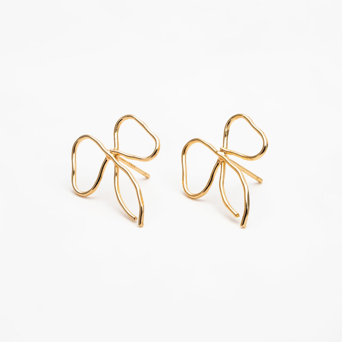 10pcs Gold/ Silver Bowknot Earrings, Gold/ Rhodium plated Brass, Minimalist Earrings, Jewelry Supplies (GB-4301)