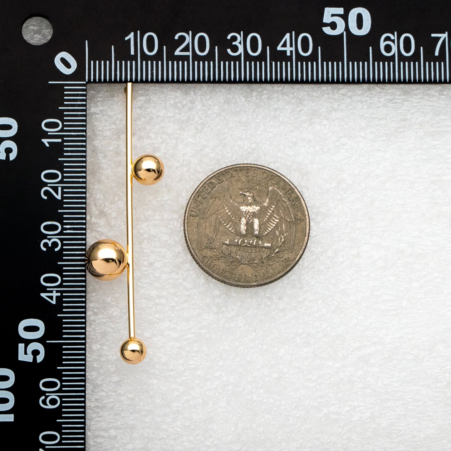 4pcs Gold/ Silver tone Three Ball Dangle Earrings, Gold/ Rhodium Plated Brass, Dainty Drop Earrings (GB-4305)