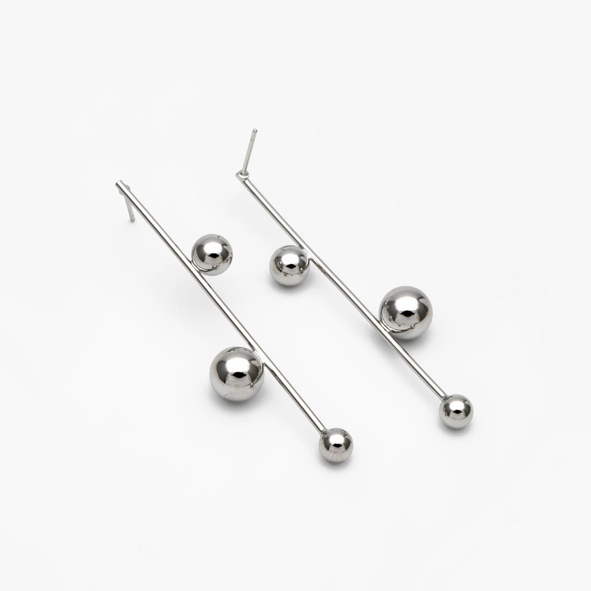 4pcs Gold/ Silver tone Three Ball Dangle Earrings, Gold/ Rhodium Plated Brass, Dainty Drop Earrings (GB-4305)