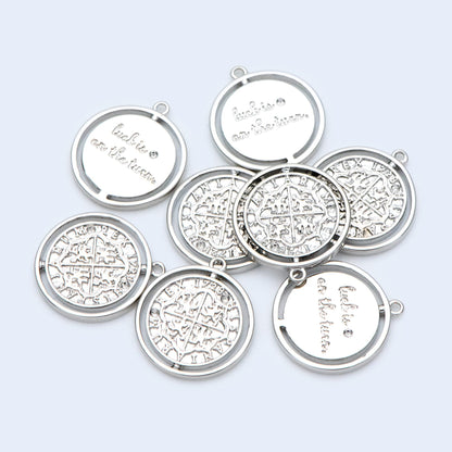 10pcs Gold/ Silver tone Medallion Charm Pendant 16x14mm, Jewelry Supply (GB-1634)