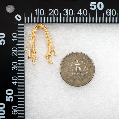 4pcs Gold Fireworks Tassels Earrings, Gold plated Brass, Dainty Drop Earrings (GB-4299)