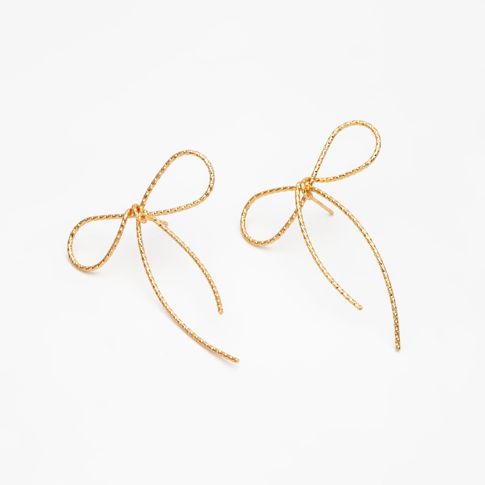 4pcs Gold/ Silver Bowknot Earrings, Gold/ Rhodium plated Brass, Minimalist Earrings, Jewelry Supplies (GB-4310)