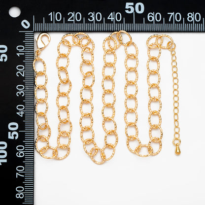 Gold Oval Cable Chain 7mm, Finished Bracelet/ Anklet/ Necklace with Extender Chain, Ready to Wear (#LK-592)