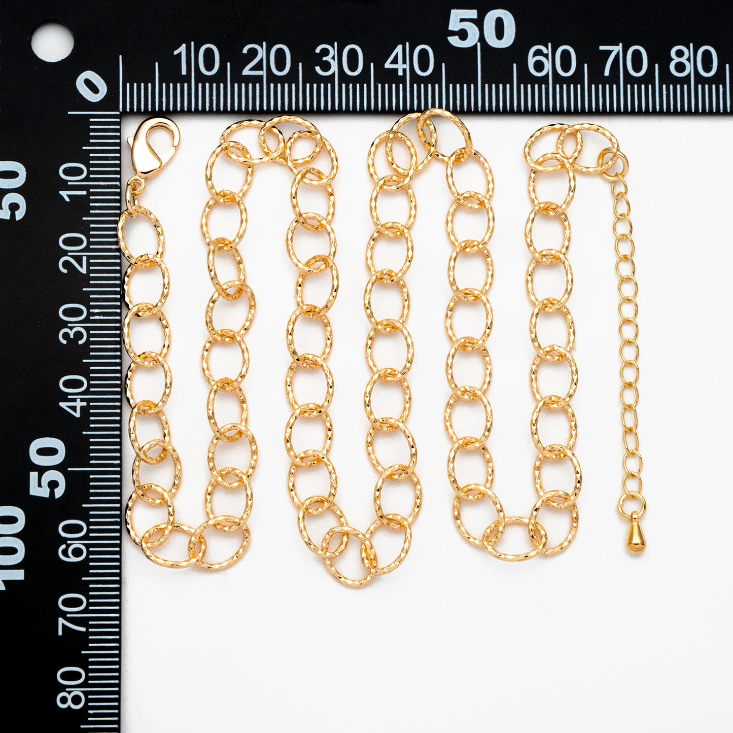 Gold Oval Cable Chain 7mm, Finished Bracelet/ Anklet/ Necklace with Extender Chain, Ready to Wear (#LK-592)