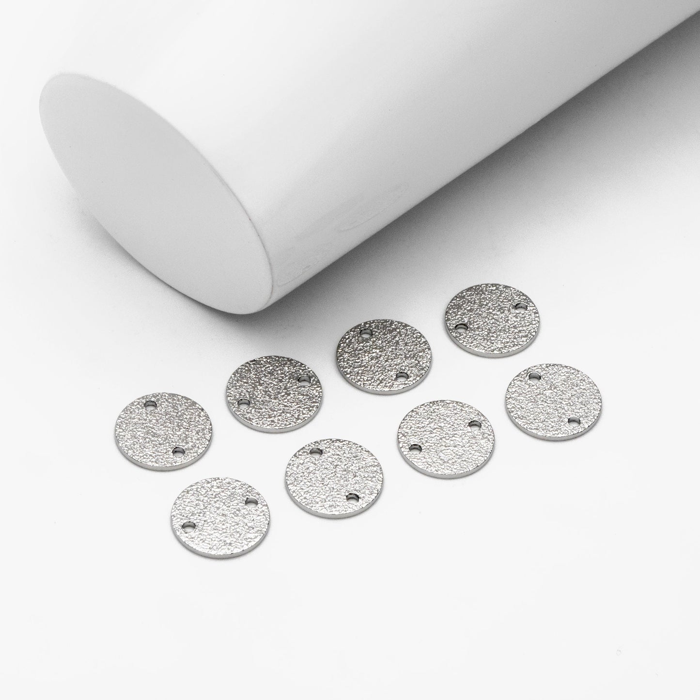 10pcs Gold/ Sliver Tone Round Disc Connectors 12/ 15mm, Gold/ Rhodium plated Brass Coin Disk Charms (GB-346)