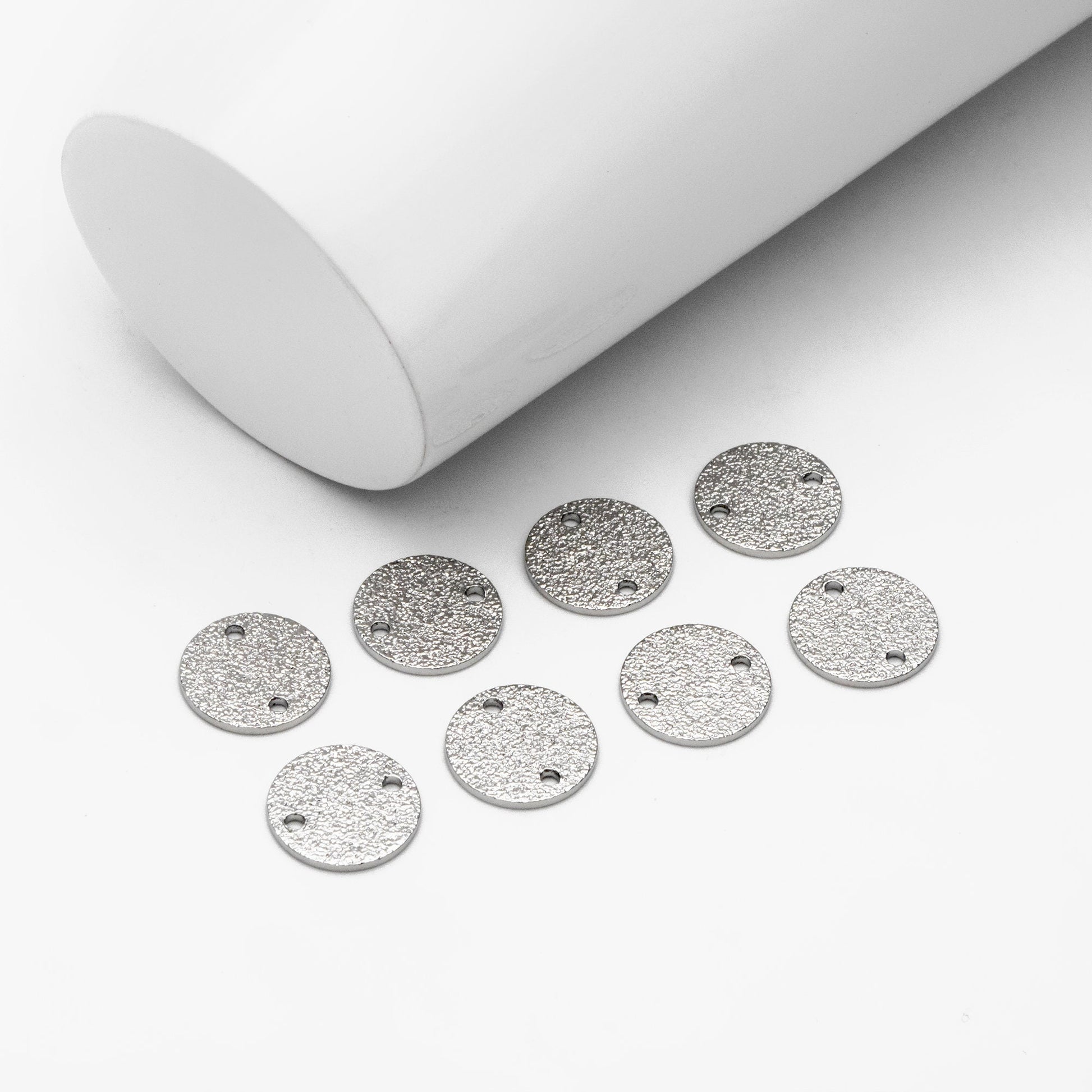 10pcs Gold/ Sliver Tone Round Disc Connectors 12/ 15mm, Gold/ Rhodium plated Brass Coin Disk Charms (GB-346)