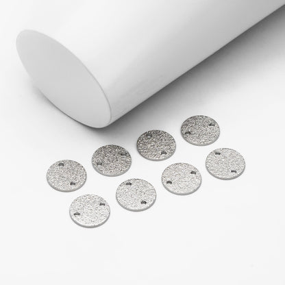 10pcs Gold/ Sliver Tone Round Disc Connectors 12/ 15mm, Gold/ Rhodium plated Brass Coin Disk Charms (GB-346)