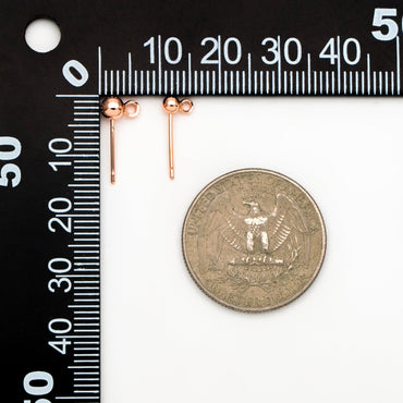 20pcs Gold/ Silver/ Rose Gold Earring Posts, Stud Earring with Loop, 3mm/ 4mm Ball Size (GB-443)