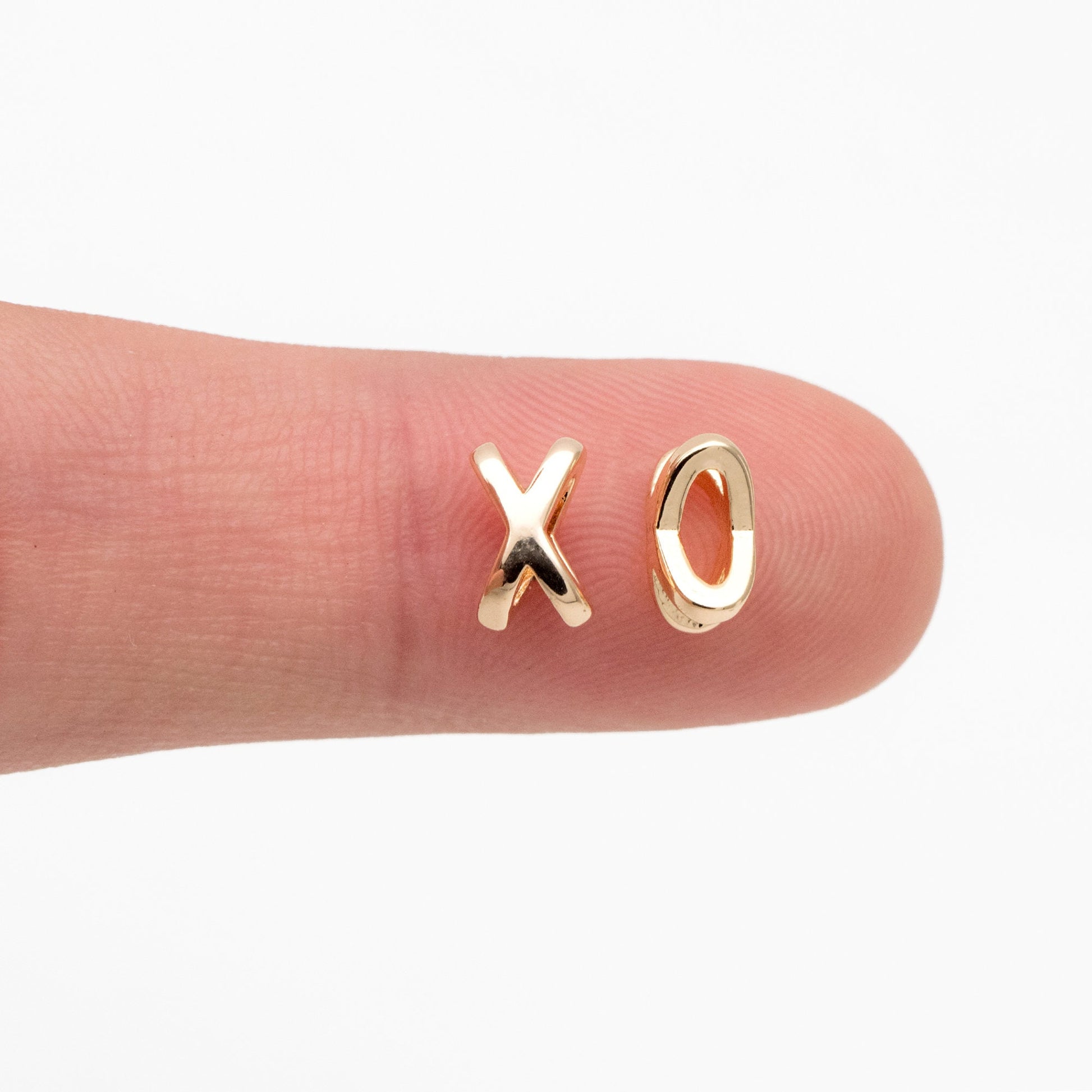 10pcs Gold X Shape Slider Spacer Beads, 8x5mm, 18K Gold plated Brass, Slider Bead for Leather Cord or Bracelet (GB-4277)