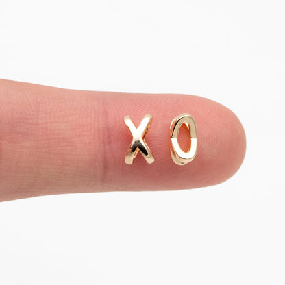 10pcs Gold X Shape Slider Spacer Beads, 8x5mm, 18K Gold plated Brass, Slider Bead for Leather Cord or Bracelet (GB-4277)