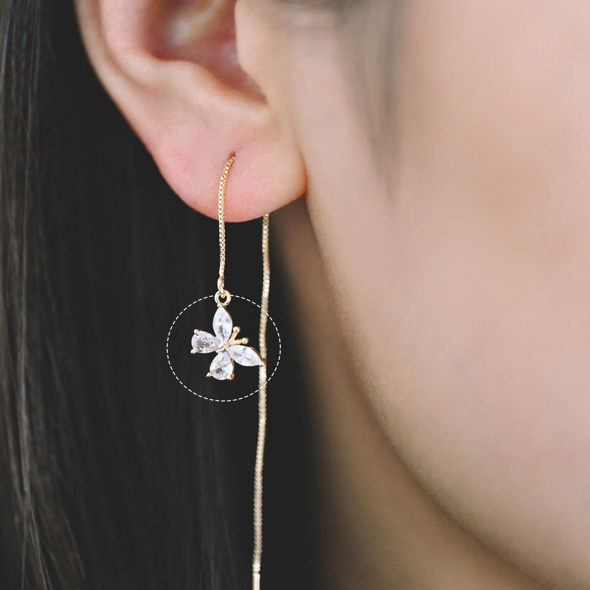 4pcs CZ Pave Gold Butterfly Charms, Real Gold plated Brass, Jewelry Making, Diy Material, Jewelry Supplies (GB-3561-E)