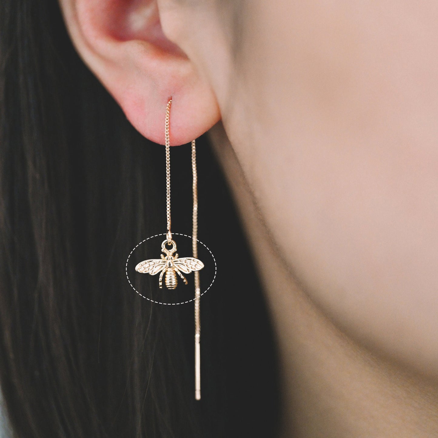 10pcs Gold Bee Charm 10x14mm, 18K Gold Plated Brass, Honeybee Pendants (GB-3093-B)