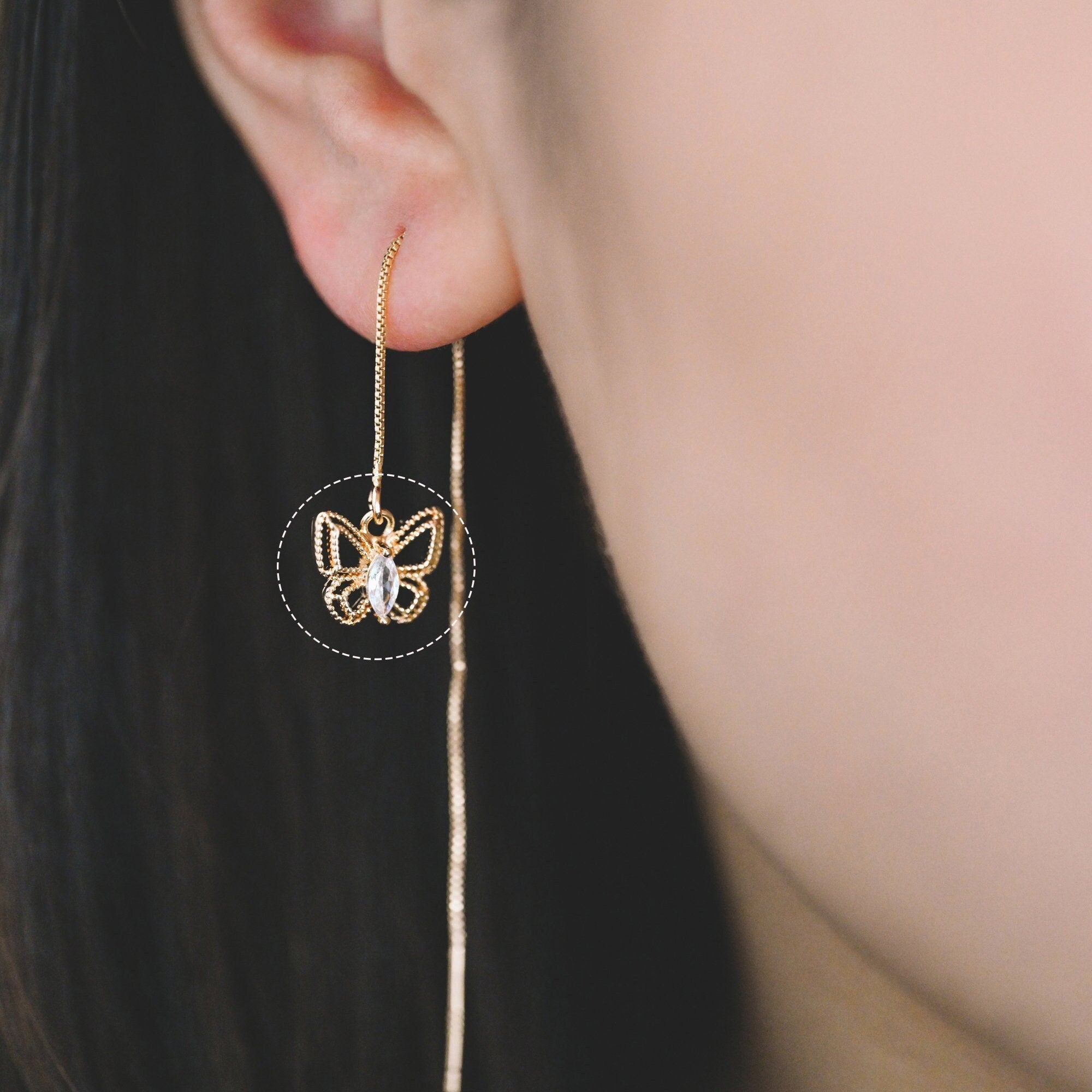 4pcs CZ Pave Gold Butterfly Charm Pendants, Jewelry Findings, Wholesale Supplies (GB-3561-C)