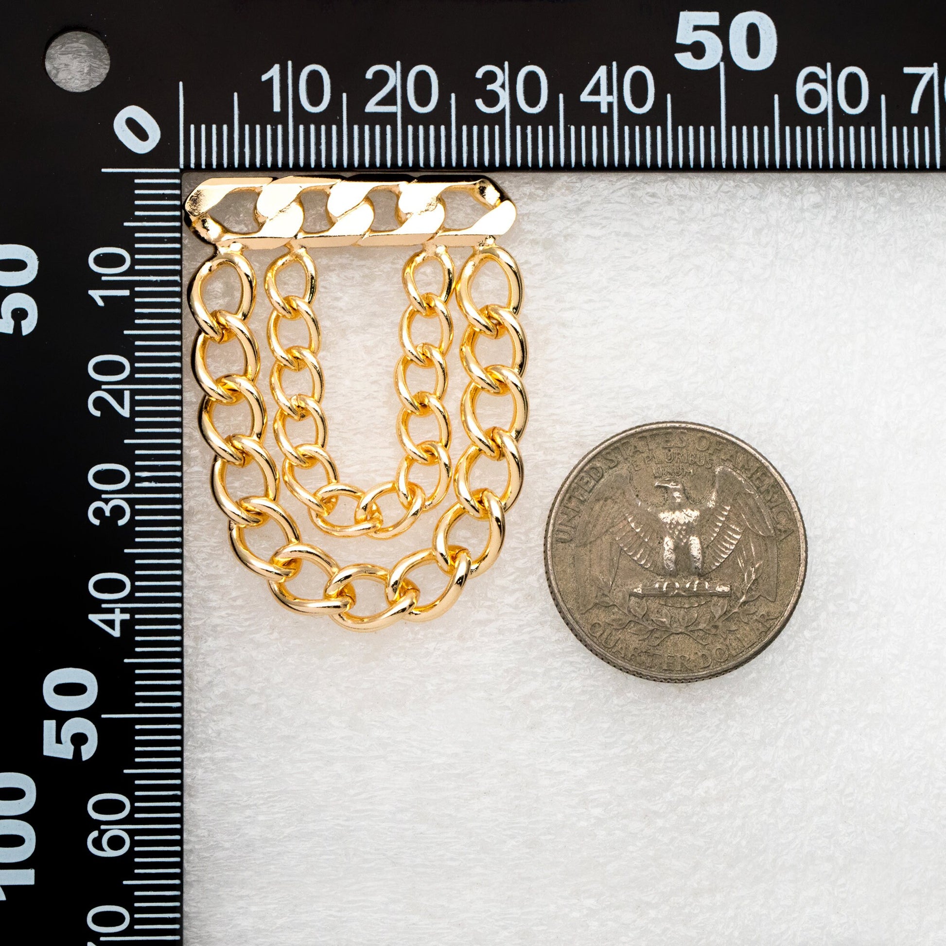 4pcs Gold/ Silver tone Chain Dangle Earrings, 18K Gold/ Rhodium plated Brass, Drop Earrings, Double Chain Earring (GB-4317)