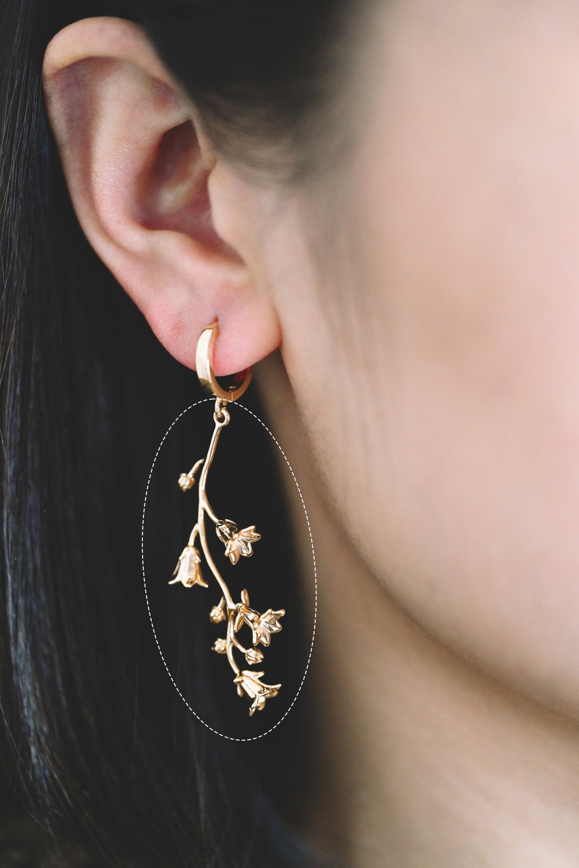 4pcs Gold Flower Charms, 18K Gold plated Brass, Floral Earring Pendants (GB-954-E)