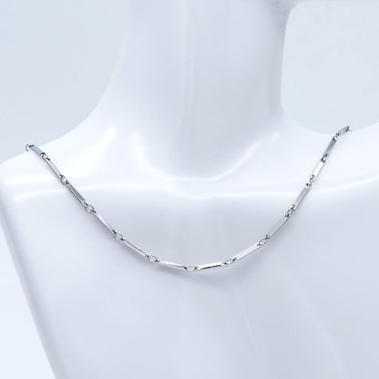 Gold/ Silver Tone Rectangle Bar Chains, 18K Gold/ Rhodium Plated Brass, Dainty Necklace Findings (#LK-440)/ 1 Meter=3.3 ft