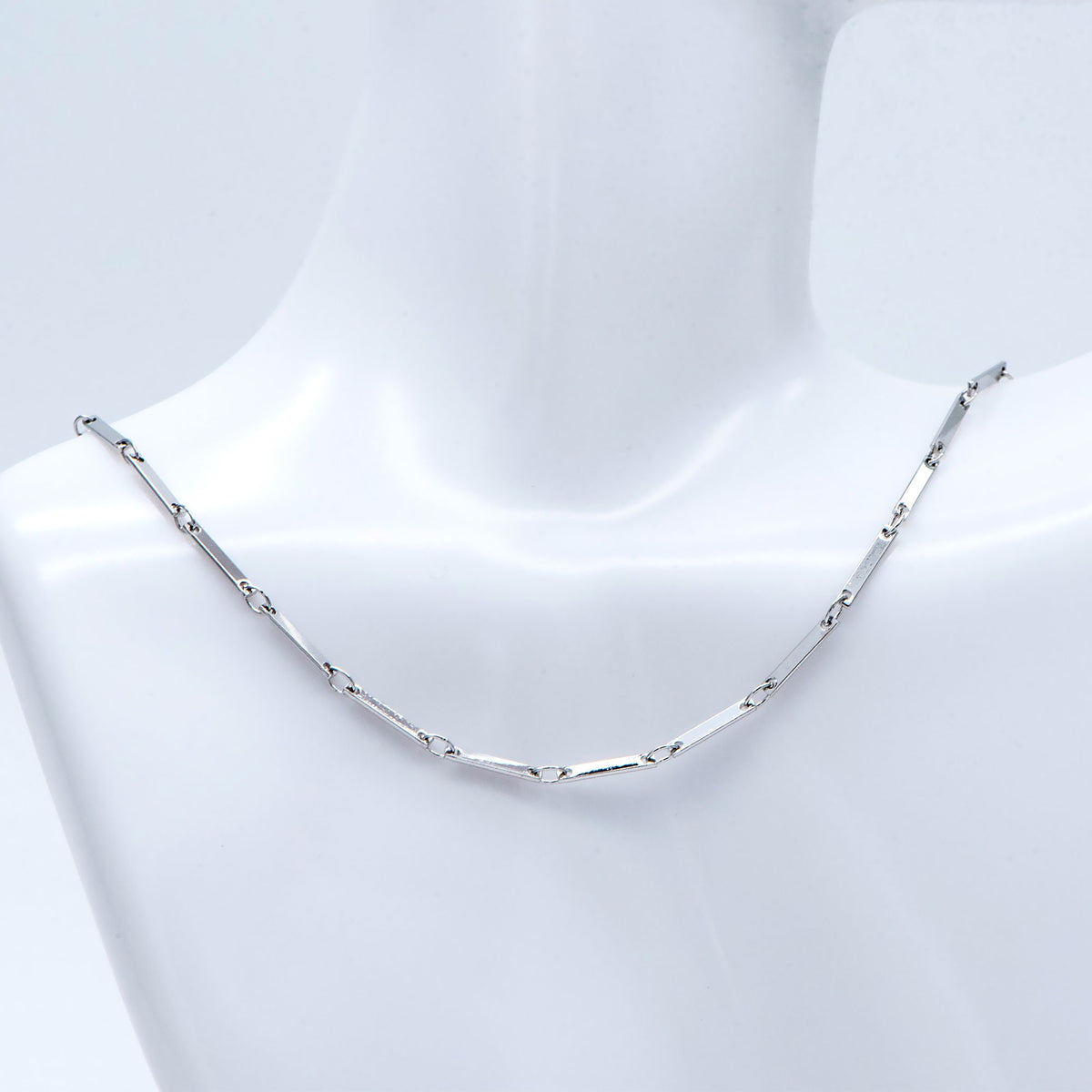 Gold/ Silver Tone Rectangle Bar Chains, 18K Gold/ Rhodium Plated Brass, Dainty Necklace Findings (#LK-440)/ 1 Meter=3.3 ft