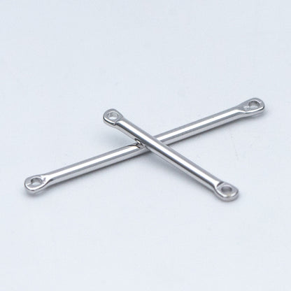 10pcs Gold/ Silver tone Tube Bar Connectors, Gold/ Rhodium plated Brass Stick Charm Pendants, 20/ 25/ 30/ 40mm Multi Size (GB-642)