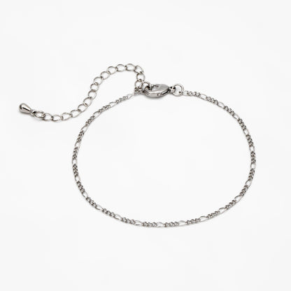 Gold/ Silver Tone Figaro Chains 1.6mm, Finished Bracelet/ Anklet/ Necklace with Extender Chain, Ready to Wear (#LK-168)